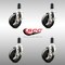 Service Caster 4 Inch 316SS Soft Rubber Swivel 1-1/4 Inch Expanding Stem Caster Set Brake SCC SCC-SS316EX20S414-SRS-TLB-114-4 - alternate 1